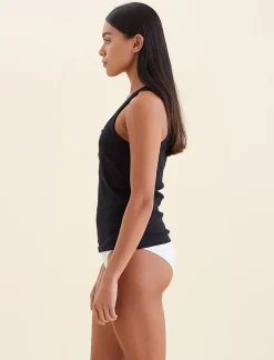 Milla Rib Shelf Bra Henley Tank