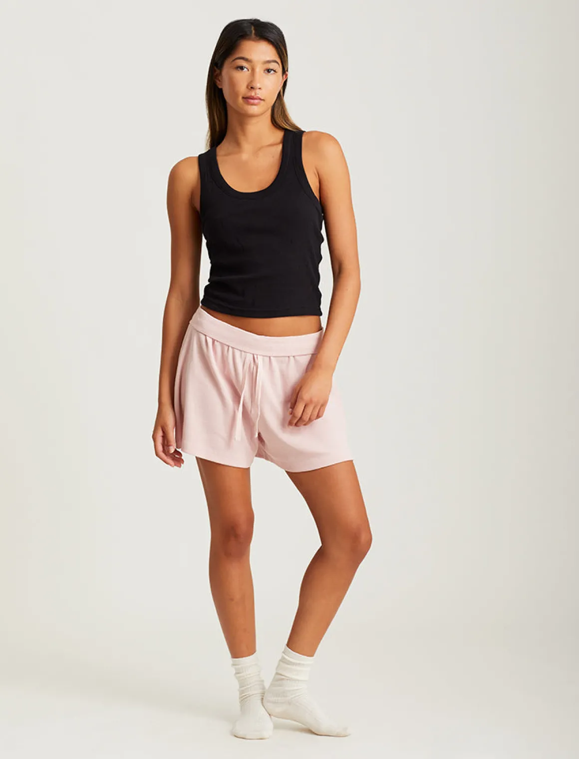 Milla Rib Shelf Bra Semi Crop Tank
