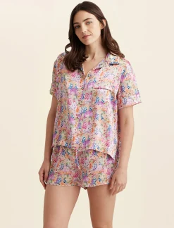 Painted Travels Silk Boxer PJ Set