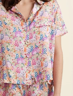 Painted Travels Silk Boxer PJ Set