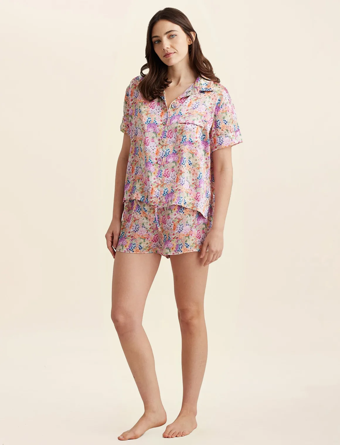 Painted Travels Silk Boxer PJ Set