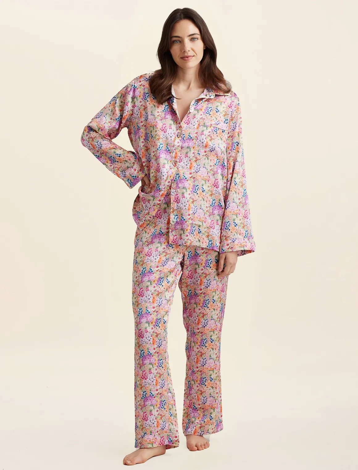 Painted Travels Silk Full Length PJ & Eyemask