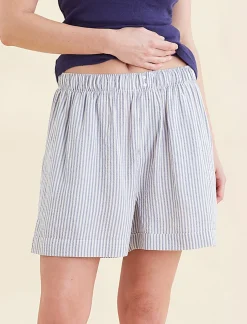 Sabine Seersucker Stripe Boyfriend Short