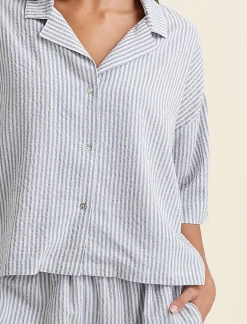 Sabine Seersucker Stripe Boxer PJ Set
