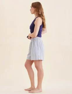 Sabine Seersucker Stripe Boyfriend Short