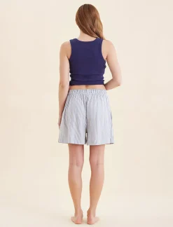 Sabine Seersucker Stripe Boyfriend Short