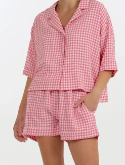 Seersucker Gingham Boxer PJ Set
