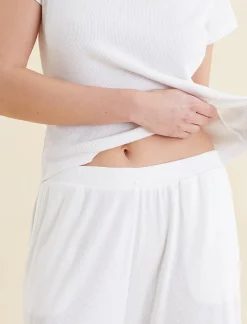 Soft Baby Rib Full Length Wide Leg Pant
