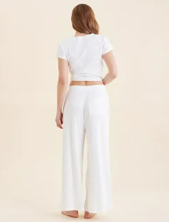 Soft Baby Rib Full Length Wide Leg Pant