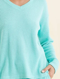 Super Soft Waffle V-Neck Top