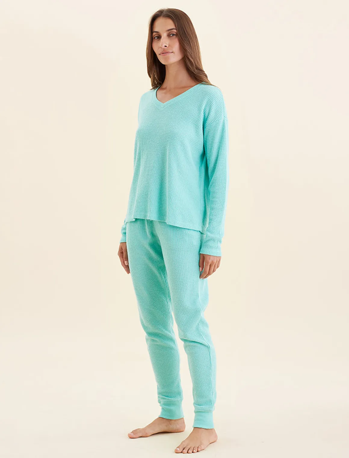 Super Soft Waffle V-Neck Top