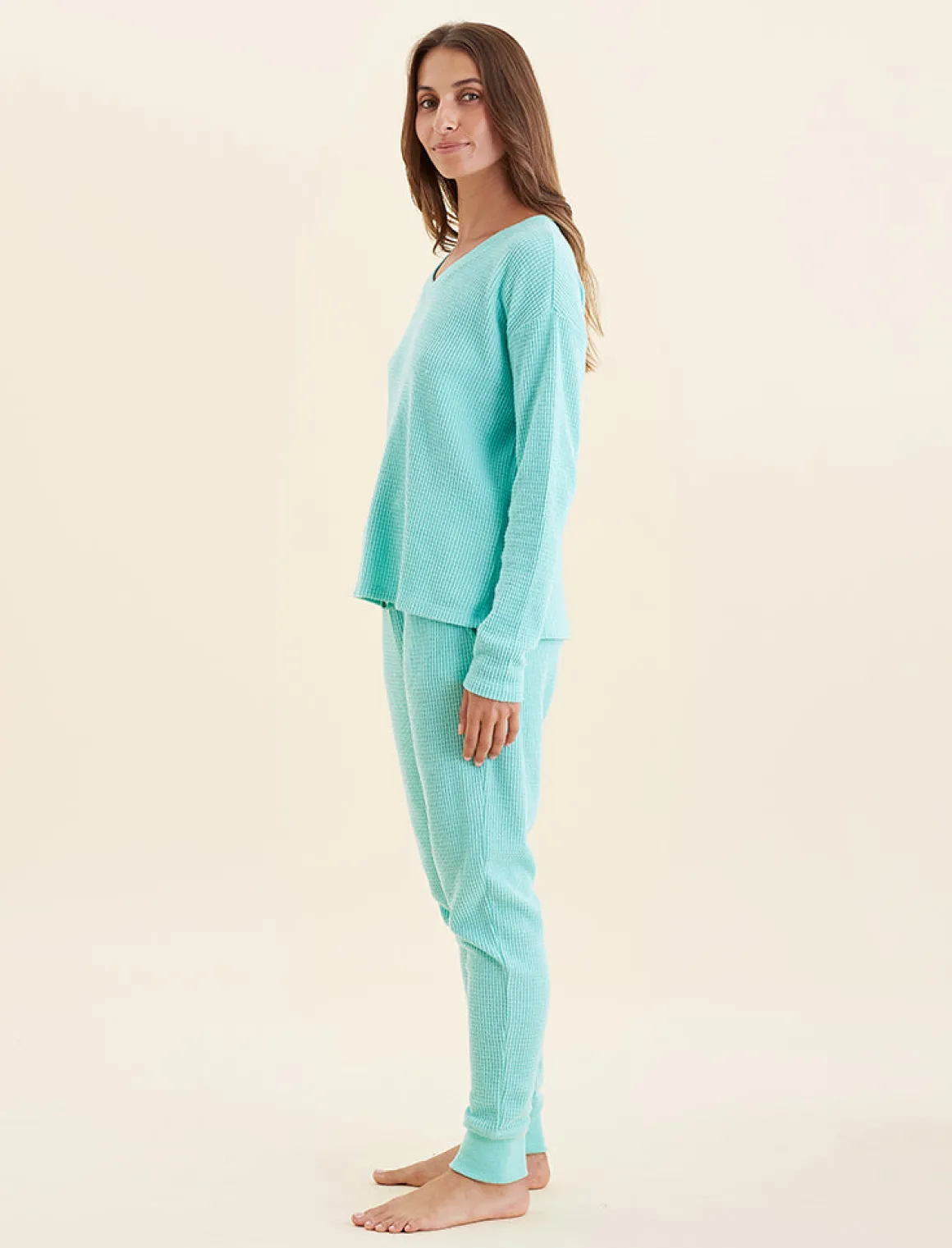 Super Soft Waffle V-Neck Top