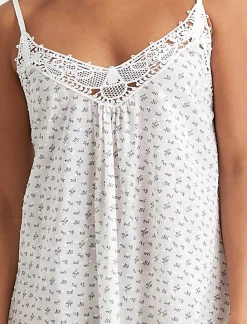 Swiss Dot Lace Front Maxi Nightie