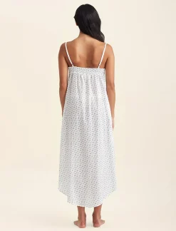 Swiss Dot Lace Front Maxi Nightie