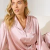 Sylvie Silk Piped Full Length PJ
