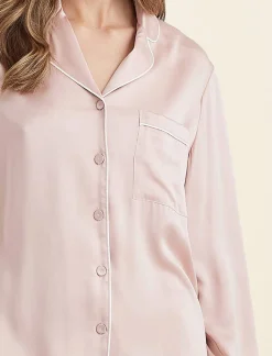 Sylvie Silk Piped Full Length PJ