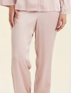 Sylvie Silk Piped Full Length PJ