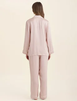 Sylvie Silk Piped Full Length PJ