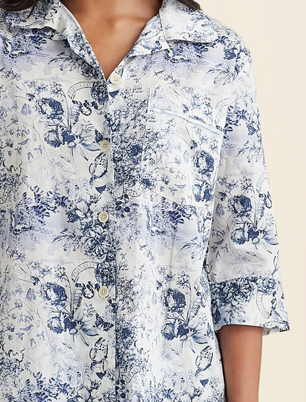 Toile De Jouy Crop PJ Set