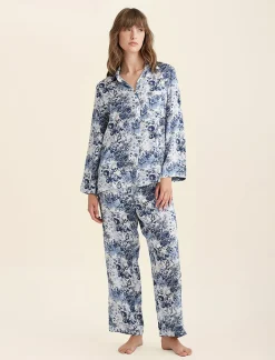 Toile De Jouy Pure Silk Full Length PJ Set
