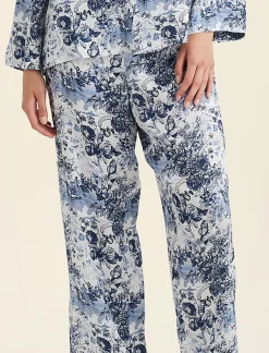 Toile De Jouy Pure Silk Full Length PJ Set