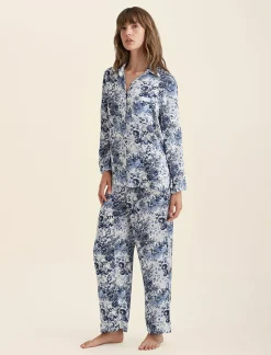 Toile De Jouy Pure Silk Full Length PJ Set